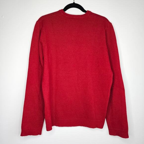 Vintage Abercrombie Muscle Knit Red Wool V Neck‎ Sweater L - Picture 6 of 6